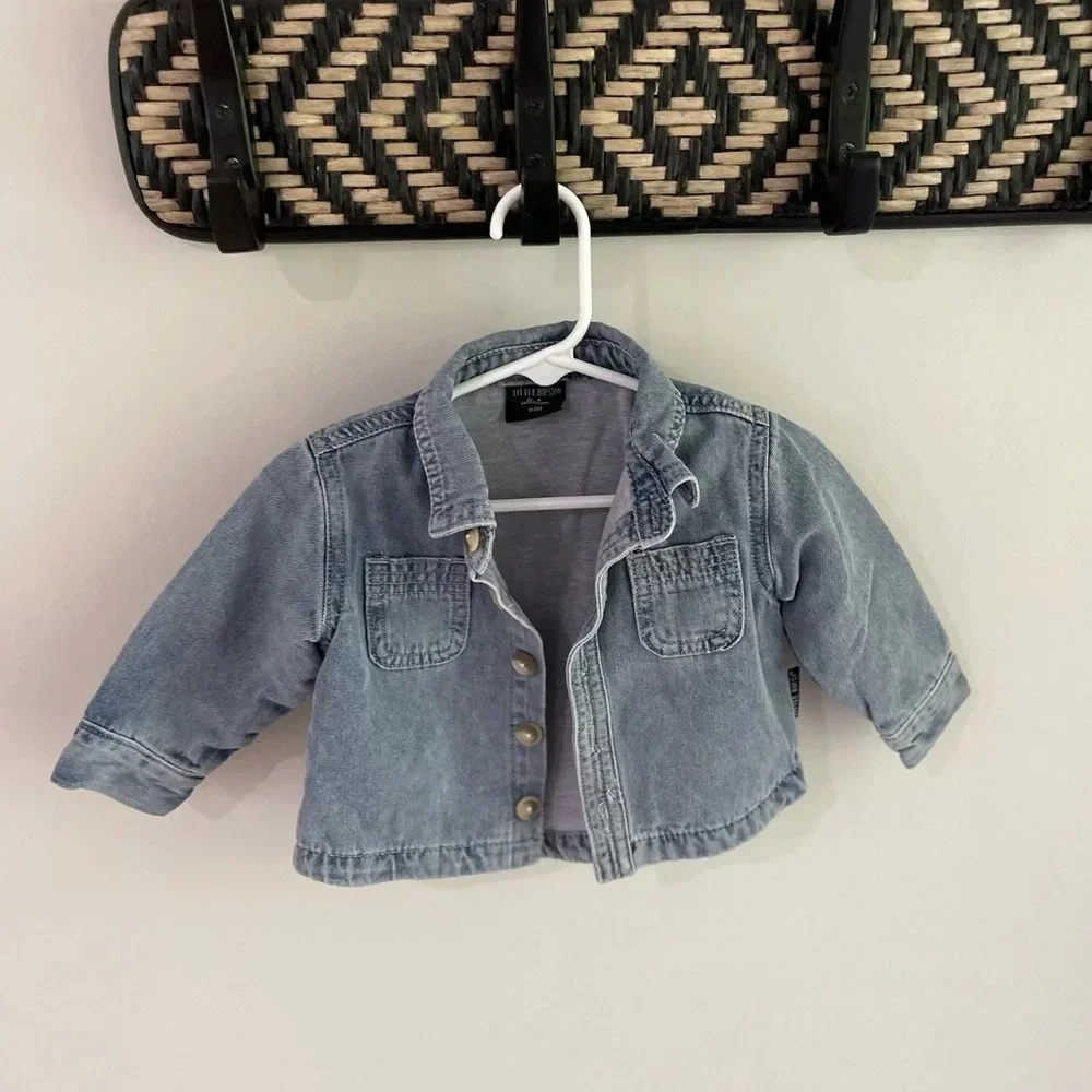 Little Bipsy - Denim Chambray Button Down Jean Jacket - Size 0-6 Months